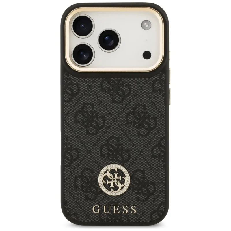 Guess - 4G Big Logo Strass with stripes MagSafe case for iPhone 17 Pro - Black - Θήκη Προστασίας για iPhone 17 Pro σε Μαύρο Χρώμα - Image 4