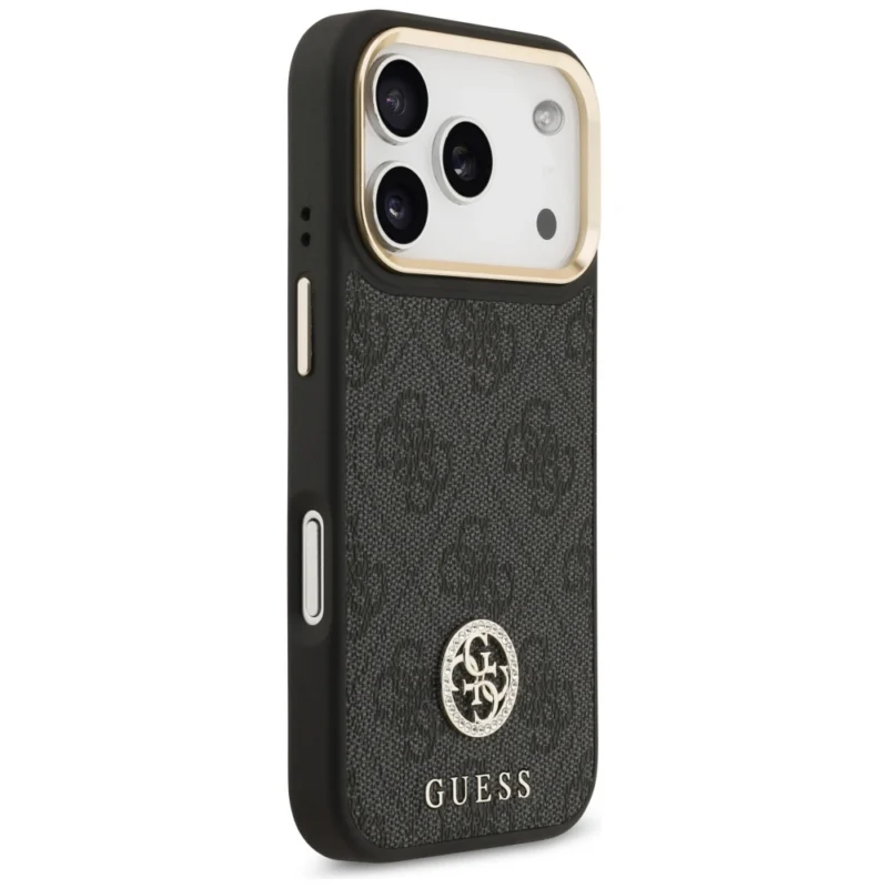 Guess - 4G Big Logo Strass with stripes MagSafe case for iPhone 17 Pro - Black - Θήκη Προστασίας για iPhone 17 Pro σε Μαύρο Χρώμα - Image 3