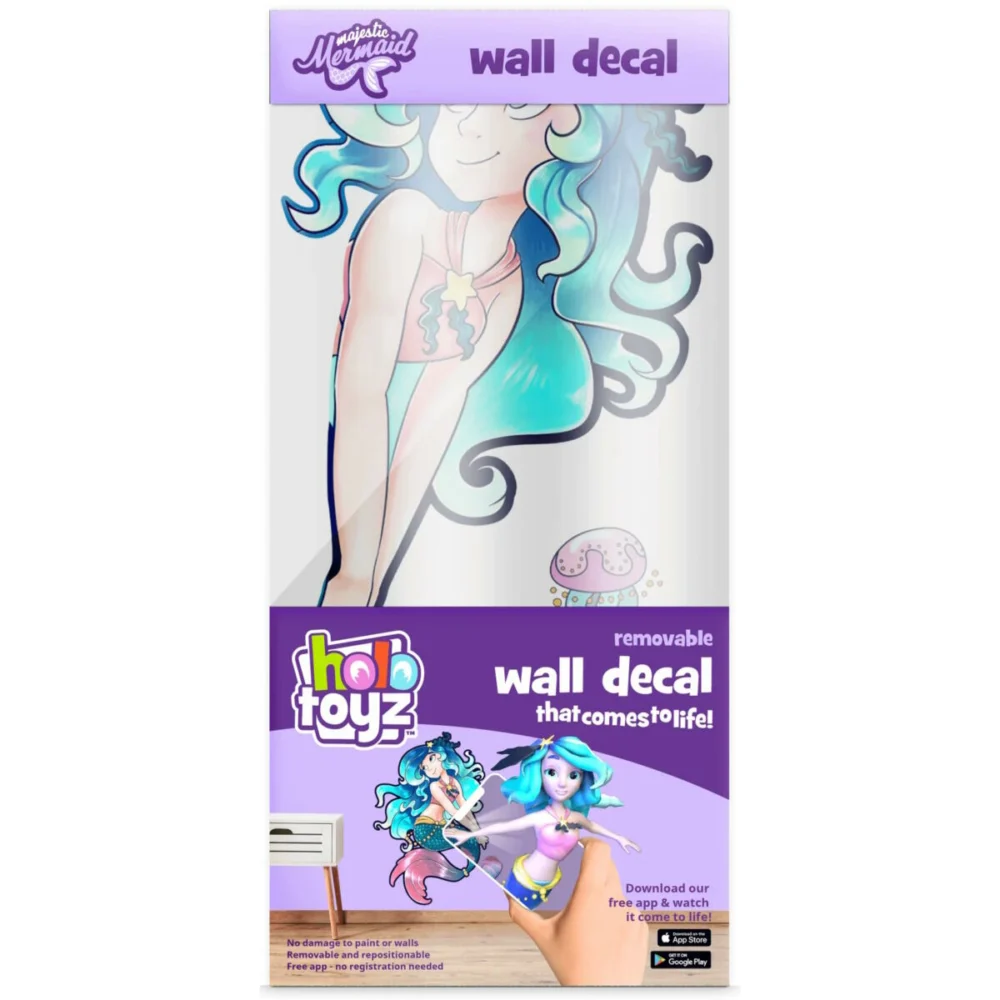HoloToyz – Majestic Mermaid AR Wall Decals Τεράστιο Αυτοκόλλητο Τοίχου Επαυξημένης πραγματικότητας με εικόνες που ζωντανεύουν σε κινούμενα σχέδια HoloToyz – Majestic Mermaid AR Wall Decals Τεράστιο Αυτοκόλλητο Τοίχου Επαυξημένης πραγματικότητας με εικόνες που ζωντανεύουν σε κινούμενα σχέδια