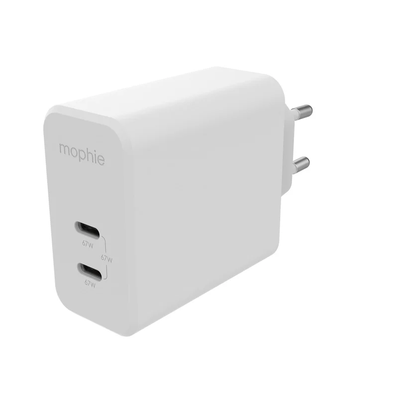 Mophie Speedport 67W 2xUSB-C GaN Fast Wall Charger Οικιακός φορτιστής ταχείας φόρτισης ισχύος 67W (λευκός) (409909304)
