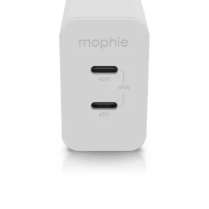 Mophie Speedport 45W 2xUSB-C GaN Fast Wall Charger Οικιακός φορτιστής ταχείας φόρτισης ισχύος 45W (λευκός) (409909299) - Image 4