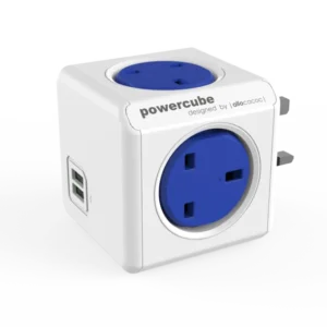 Allocacoc PowerCube Original 5 Outlets – UK With X2 Usb (Blue) - Πολύπριζο 5 θέσεων UK x 2 USB Μπλε - (7200BL/UKOUPC)