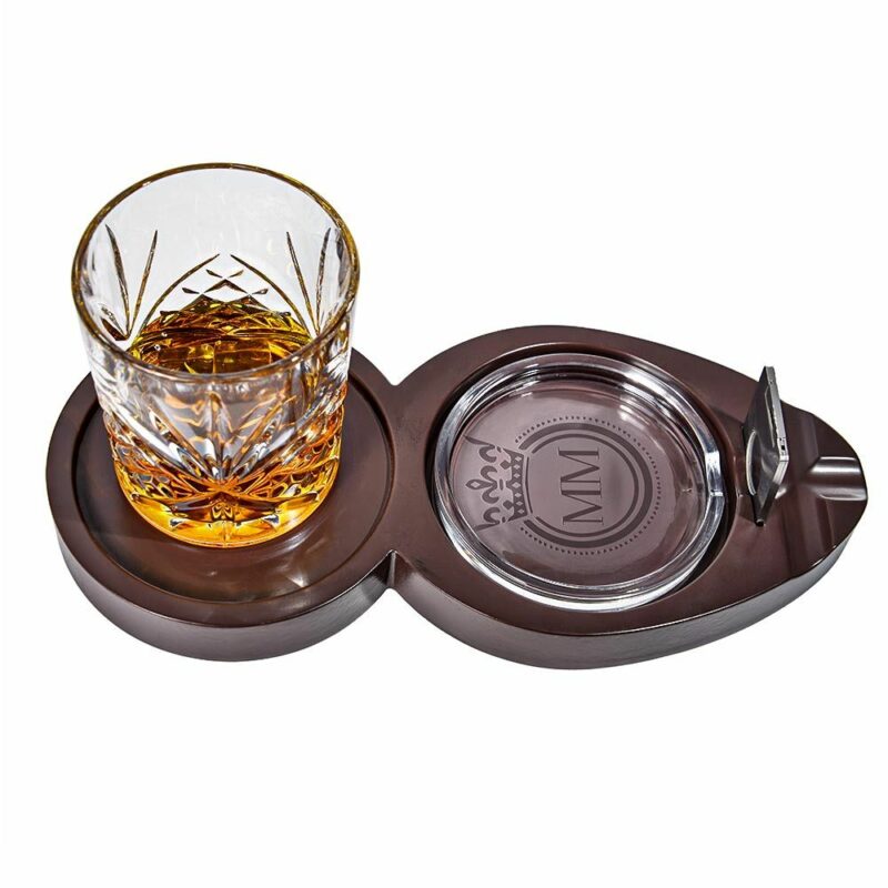 Whiskey & Cigar Tray – Ξύλινος Δίσκος για Ουίσκι & Πούρο - Image 3