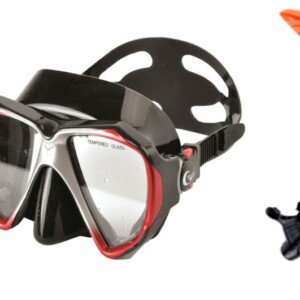 fortis ΣΕΤ ΜΑΣΚΑ & ΑΝΑΠΝΕΥΣΤΗΡΑΣ PVC ΔΙΧΡΩΜΟ(ΜΑΥΡΟ-ΚΟΚΚΙΝΟ)