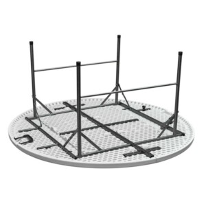 ΤΡΑΠΕΖΙ ΜΕΤΑΛΛΙΚΟ  CATERING  ΣΤΡΟΓΓΥΛΟ ΠΤΥΣΣΟΜΕΝΟ ΛΕΥΚΟ-ΔΙΑΣΤΑΣΕΙΣ: L160xH74 cm 31-33750 - Image 2