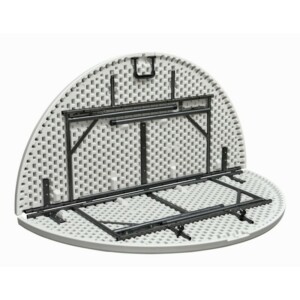 ΤΡΑΠΕΖΙ ΜΕΤΑΛΛΙΚΟ  CATERING  ΣΤΡΟΓΓΥΛΟ ΠΤΥΣΣΟΜΕΝΟ ΛΕΥΚΟ-ΔΙΑΣΤΑΣΕΙΣ: L160xH74 cm 31-33750 - Image 4