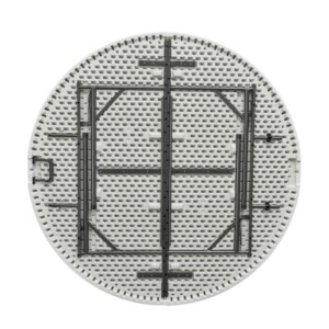 ΤΡΑΠΕΖΙ ΜΕΤΑΛΛΙΚΟ  CATERING  ΣΤΡΟΓΓΥΛΟ ΠΤΥΣΣΟΜΕΝΟ ΛΕΥΚΟ-ΔΙΑΣΤΑΣΕΙΣ: L160xH74 cm 31-33750 - Image 5