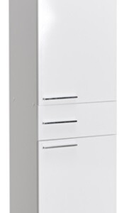 ΣΤΗΛΗ ΜΠΑΝΙΟΥ ΜΕ ΔΥΟ ΠΟΡΤΕΣ ΚΑΙ ΕΝΑ ΣΥΡΤΑΡΙ 45x38x187 εκ  ΛΕΥΚΟ ΓΥΑΛΙΣΤΕΡΟ