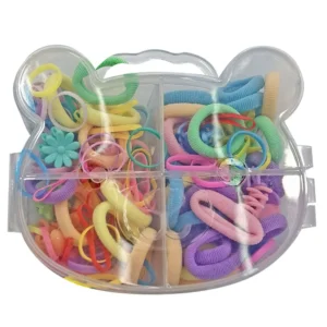 Σετ 12 τεμαχιών Λαστιχάκια Μαλλιών σετ σε Κουτί Γατούλα 10x9cm 4teen4ty 401416