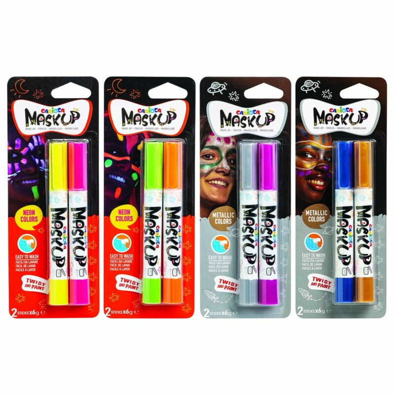 Σετ 12 τεμαχιών Βαφές Προσώπου 2τεμ Carioca Maskup Neon-Metallic  Carioca 52014