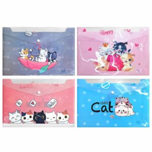 Σετ 12 τεμαχιών Φάκελος Κουμπί Α4 Γάτες 35x25cm JustNote 703460 - Image 2