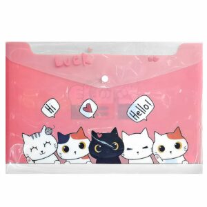 Σετ 12 τεμαχιών Φάκελος Κουμπί Α4 Γάτες 35x25cm JustNote 703460