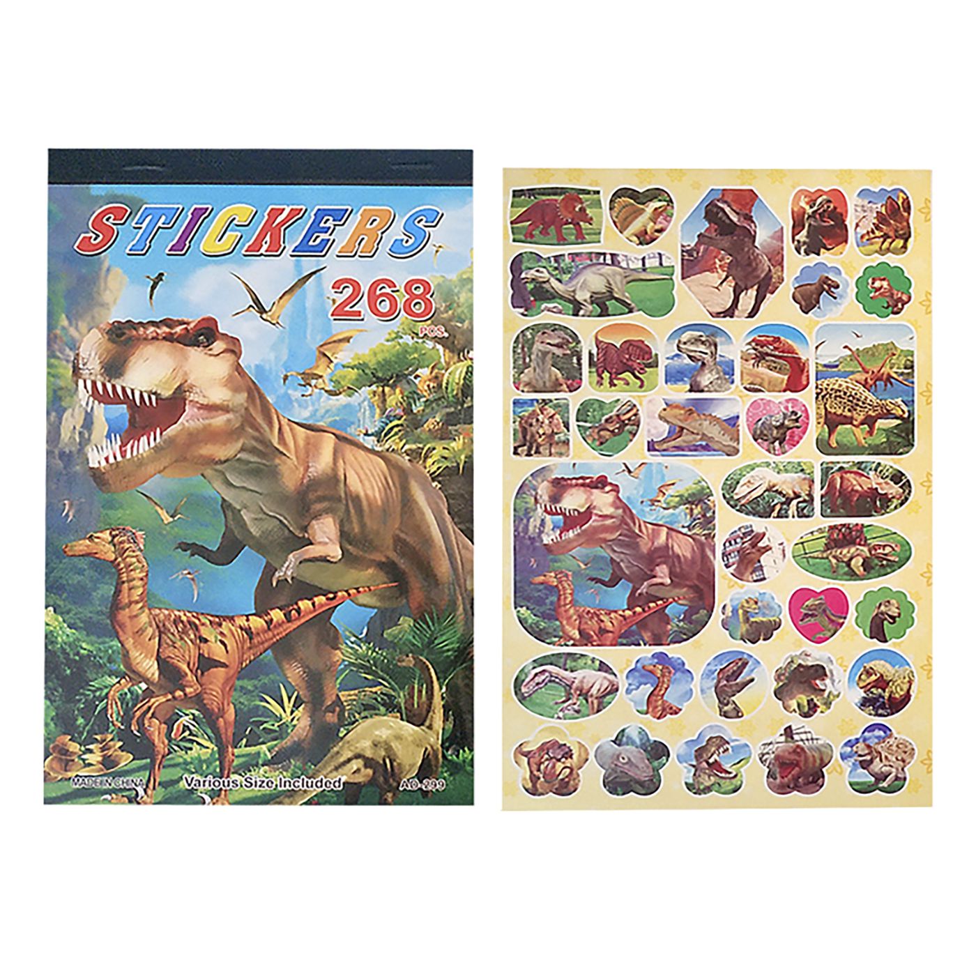6-685_1 Σετ 12 τεμαχιών Άλμπουμ με Στίκερ Δεινόσαυρος 24,5x14,5cm JustNote 26705 - Image 1
