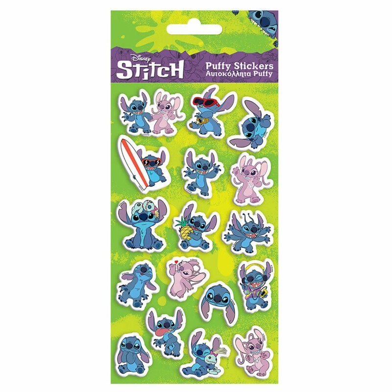 6-726 Σετ 12 τεμαχιών Αυτοκόλλητα Puffy Lilo & Stitch 22χ10cm Stitch 000564612 - Image 1