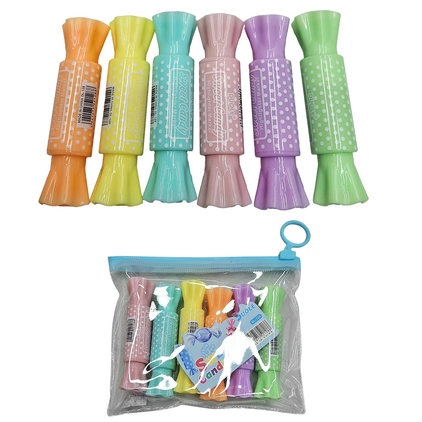 60-877 Σετ 6 Μαρκαδόροι Υπογραμμίσεως Καραμέλες 14x11cm JustNote 80897 - Image 1