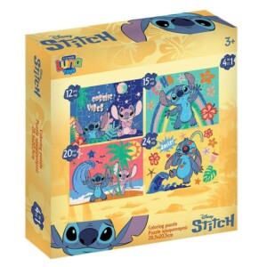 Παζλ 4 σε 1 12/15/20/24 τεμ Stitch 28x27x6cm Stitch