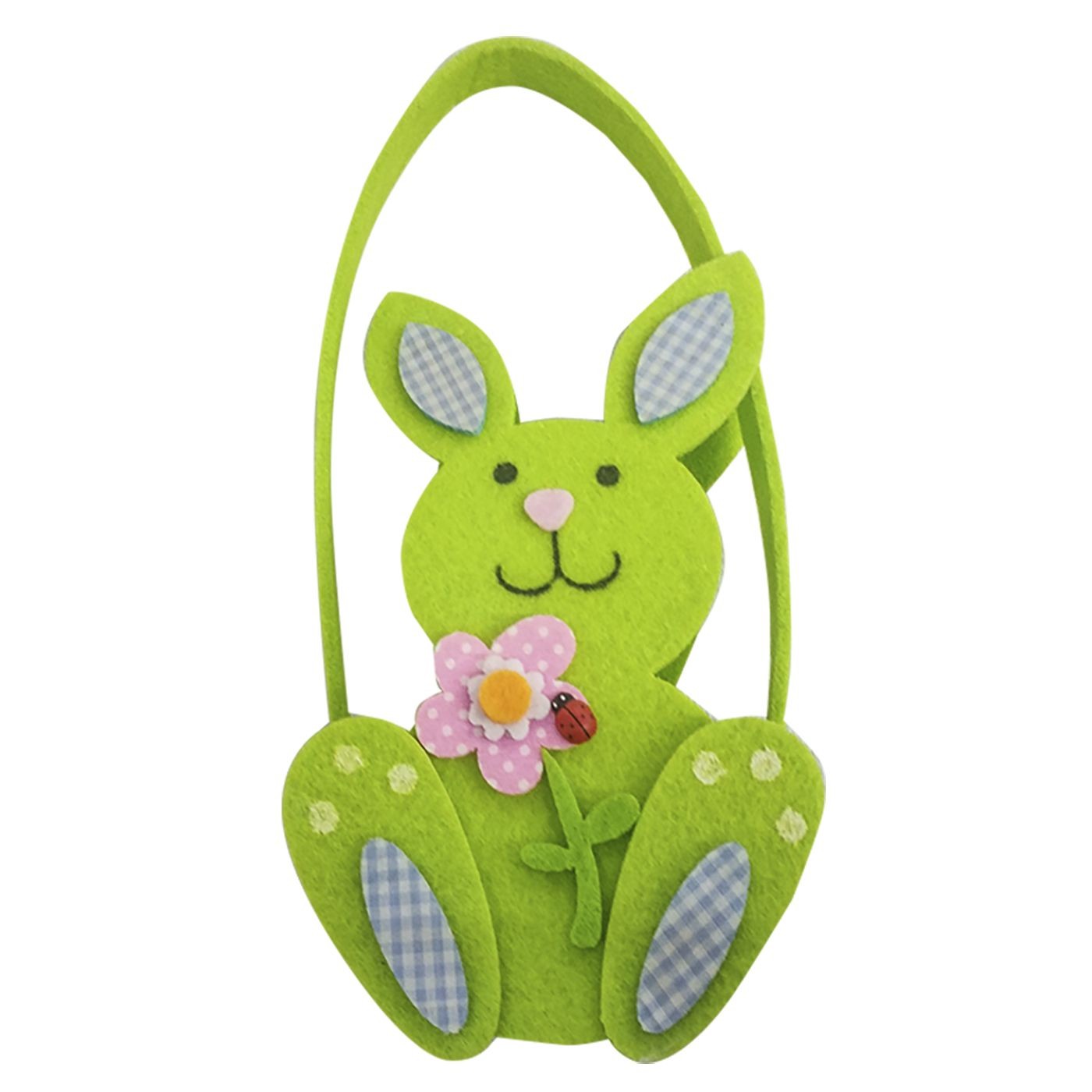 73-1474 Σετ 6 τεμαχιών Καλάθι Λαγός Τσόχινο με Χερούλι 10x21x6,5cm 21x10x6,5cm Bunny's 931494 - Image 1