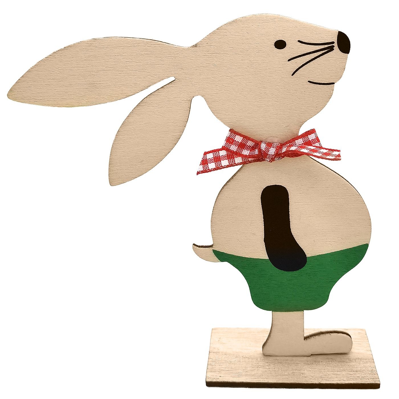 73-2270 Ξύλινο Διακοσμητικό με Λαγό & Φιόγκο 12x10,5cm Bunny's 932290 - Image 1