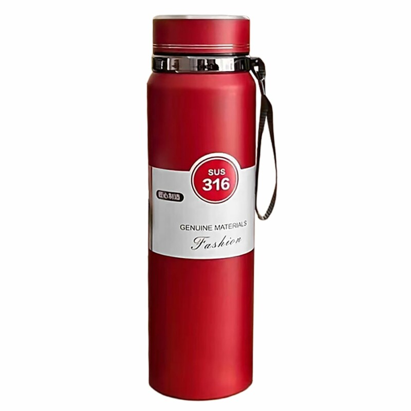 Θερμός Ανοξείδωτος Μονόχρωμος με Λουράκι 1000ml Homie 1002185