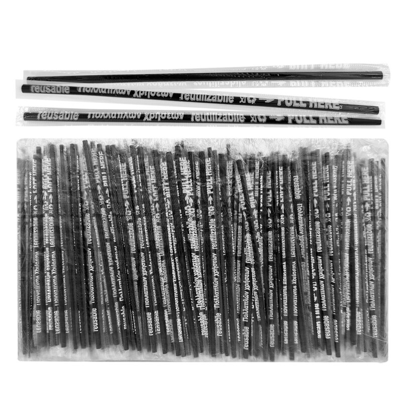 Καλαμάκι Freddo Μαύρο 1000τεμ  Homie 1011174