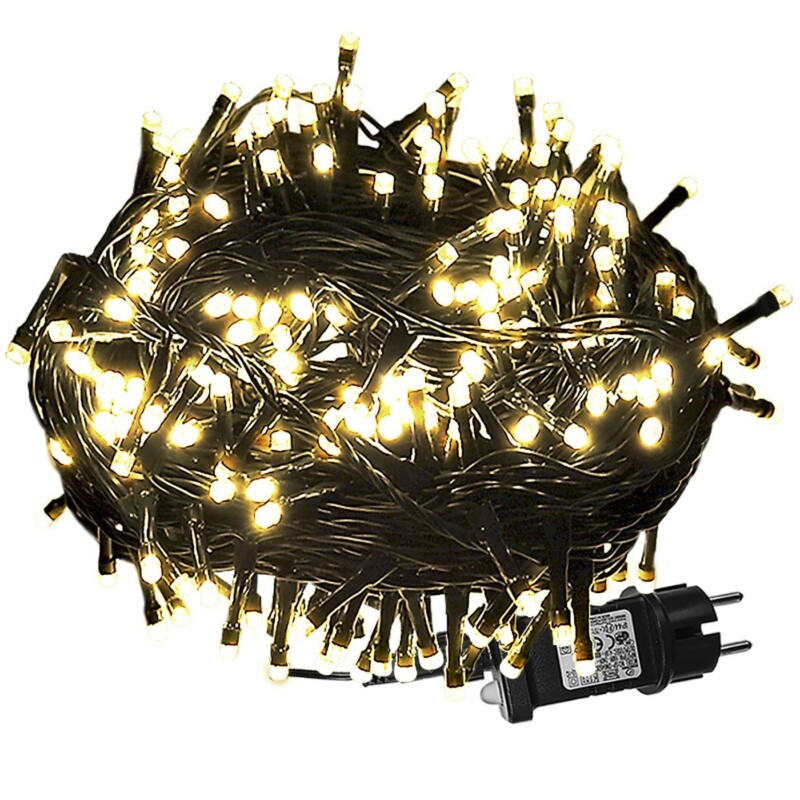 105 Λαμπάκια LED Λευκό Θερμό σε Σειρά με Προγράμματα IP44 8,25m Xmasfest 1133490