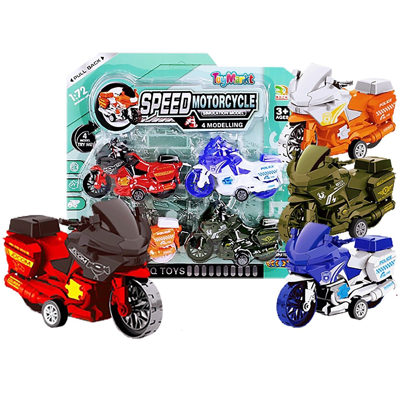 Σετ 4 Μότο 12cm Pull Back σε Καρτέλα 28x28cm ToyMarkt 902286 Σετ 4 Μότο 12cm Pull Back σε Καρτέλα 28x28cm ToyMarkt 902286