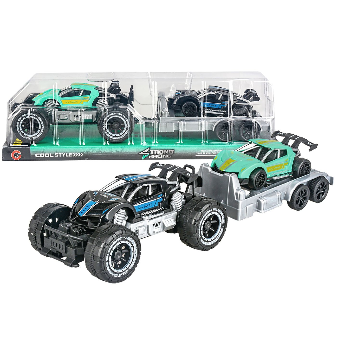 Friction Μεγάλες Ρόδες + Ρυμούλκα με Αγωνιστικό 34x9x10cm ToyMarkt 902360 Friction Μεγάλες Ρόδες + Ρυμούλκα με Αγωνιστικό 34x9x10cm ToyMarkt 902360