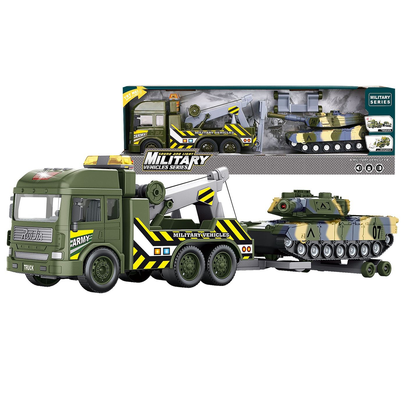 Στρατιωτική Νταλίκα Friction + Τανκ με φως & Ήχους 58x17x12cm ToyMarkt 902379 Στρατιωτική Νταλίκα Friction + Τανκ με φως & Ήχους 58x17x12cm ToyMarkt 902379