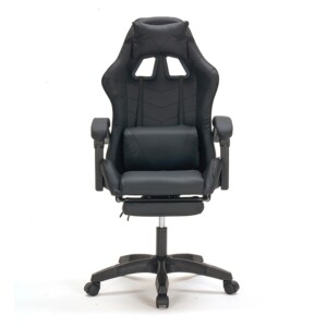 A9937 ΜΑΥΡΟ PVC ΠΟΛΥΘΡΟΝΑ GAMING/ΜΕ ΥΠΟΠΟΔΙΟ 64X59X43-112/53-125εκ. - Image 2