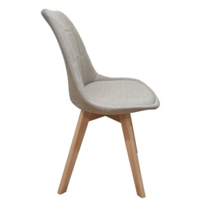 Καρέκλα Τραπεζαρίας Ξύλινη 4τμχ Bianca Beige Ύφασμα 50x56x46-83εκ. - Image 2