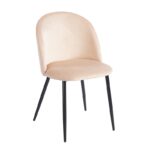 RIO BEIGE VELVET ΥΦΑΣΜΑ ΚΑΡΕΚΛΑ ΜΕΤΑΛΛΙΚΗ 50X52X81εκ.