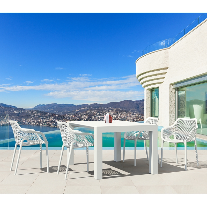 Σετ Τραπεζαρίας 5τμχ Vegas Air XL White 100X100/140Χ75εκ. Σετ Τραπεζαρίας 5τμχ Vegas Air XL White 100X100/140Χ75εκ.