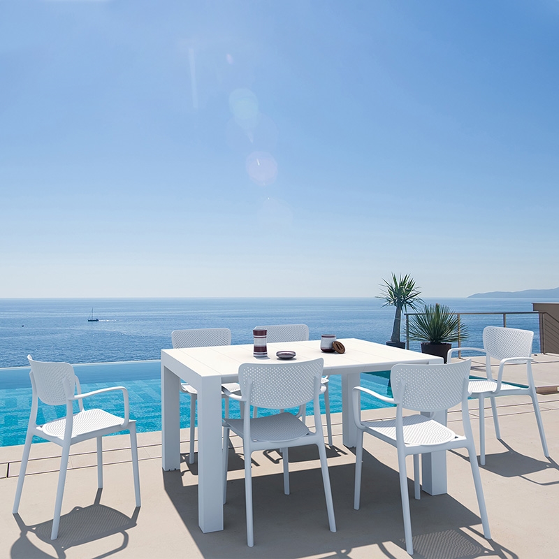 Σετ Τραπεζαρίας 7τμχ Vegas Loft White 100X100/140Χ75εκ. Σετ Τραπεζαρίας 7τμχ Vegas Loft White 100X100/140Χ75εκ.