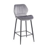 DYLAN GREY VELVET ΥΦΑΣΜΑ 65εκ. ΣΚΑΜΠΟ ΜΕΤΑΛΛΙΚΟ 46X45X65-95εκ.