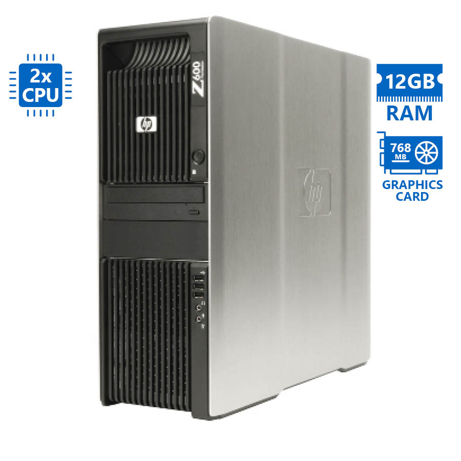 HP Z600 Tower Xeon 2x X5650(6-Cores)/12GB DDR3/500GB/Nvidia 768MB/DVD/7P Grade A Workstation Refurbi HP Z600 Tower Xeon 2x X5650(6-Cores)/12GB DDR3/500GB/Nvidia 768MB/DVD/7P Grade A Workstation Refurbi