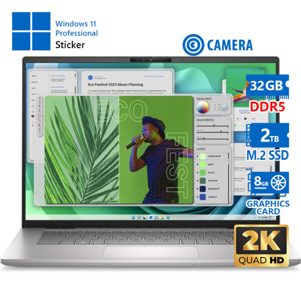 Dell Inspiron 7630 i7-13620Η/16``QHD 2.5k/32GB DDR5/2TB M.2 SSD/No ODD/GeForce RTX 4060 MAX-Q (8GB)/