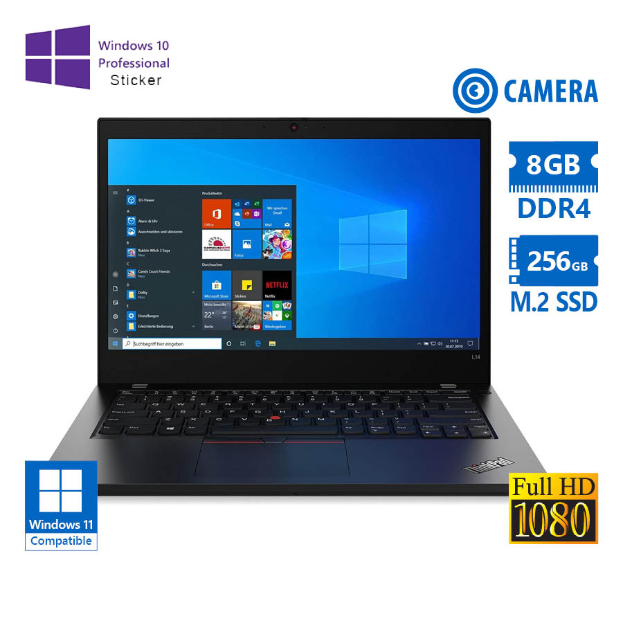 Lenovo (A-) ThinkPad L14 Gen 1 i5-10210U/14``FHD/8GB DDR4/256GB M.2 SSD/No ODD/Camera/10P Grade A- R Lenovo (A-) ThinkPad L14 Gen 1 i5-10210U/14``FHD/8GB DDR4/256GB M.2 SSD/No ODD/Camera/10P Grade A- R