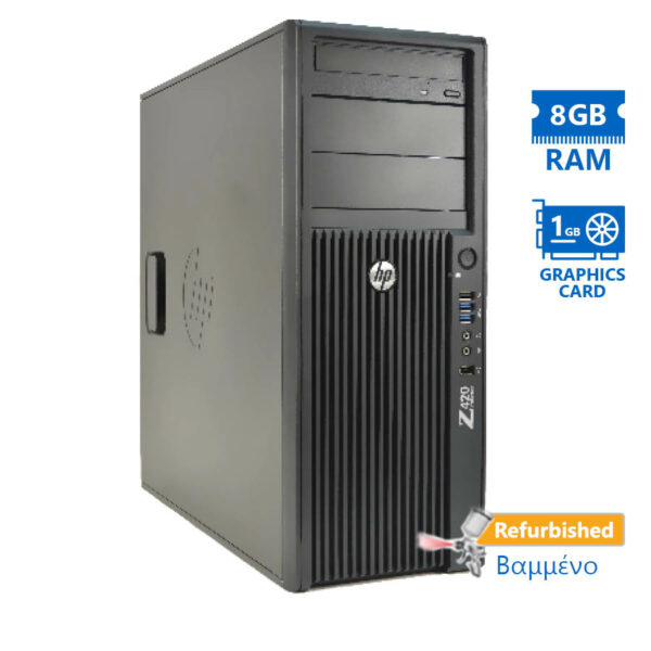 HP Z420 Tower Xeon E5-1620v2(4-Cores)/8GB DDR3/500GB/Nvidia 1GB/DVD/8P Grade A+ Workstation Refurbis