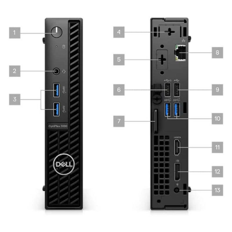 Dell Optiplex 3000 DM WiFi i5-12500T/8GB DDR4/256GB M.2 SSD/No ODD/10P Grade A Refurbished PC