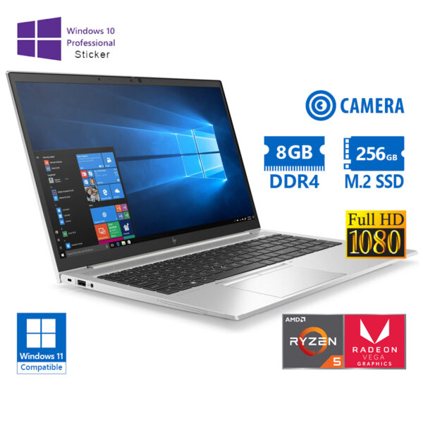 HP EliteBook 855 G7 AMD Ryzen 5Pro 4650U/15.6``FHD/8GB DDR4/256GB M.2 SSD/w/Radeon™ Graphics (6C@150