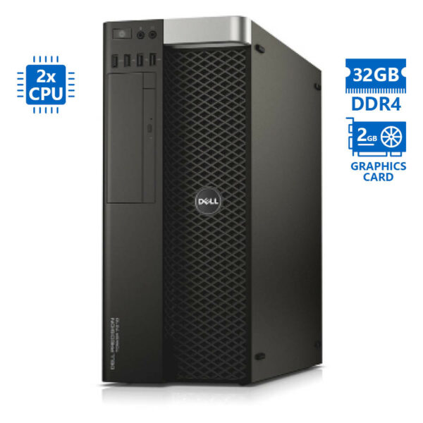 Dell Precision 7810 Tower Xeon 2xE5-2650v3(10-Cores)/32GB DDR4/1TB/Nvidia 2GB/DVD/8P Grade A Worksta