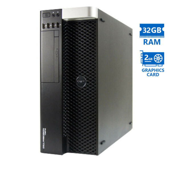 Dell T3610 Tower Xeon E5-1620v2(4-Cores)/32GB DDR3/500GB/Nvidia 2GB/DVD/8P Grade A Workstation Refur