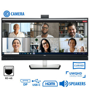 Used (A-) Monitor C3422WE Curved Video Conferencing/Dell/34``UW-QHD/w/Camera/3440x1440/Black/w/Speak