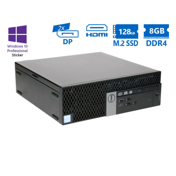 Dell 7050 SFF i5-6500/8GB DDR4/128GB M.2 SSD/No ODD/10P Grade A Refurbished PC