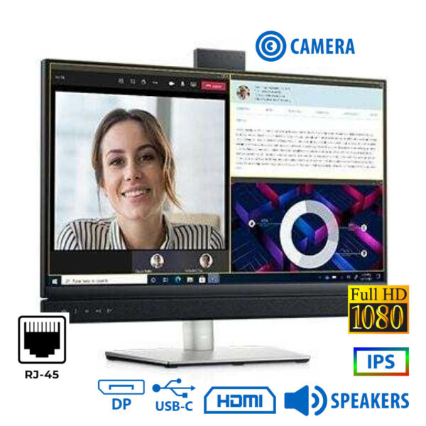 Used Monitor C2422HE IPS LED/Dell/24``FHD/w/Camera/1920x1080/Wide/Black/w/Speakers/DP & HDMI & USB T