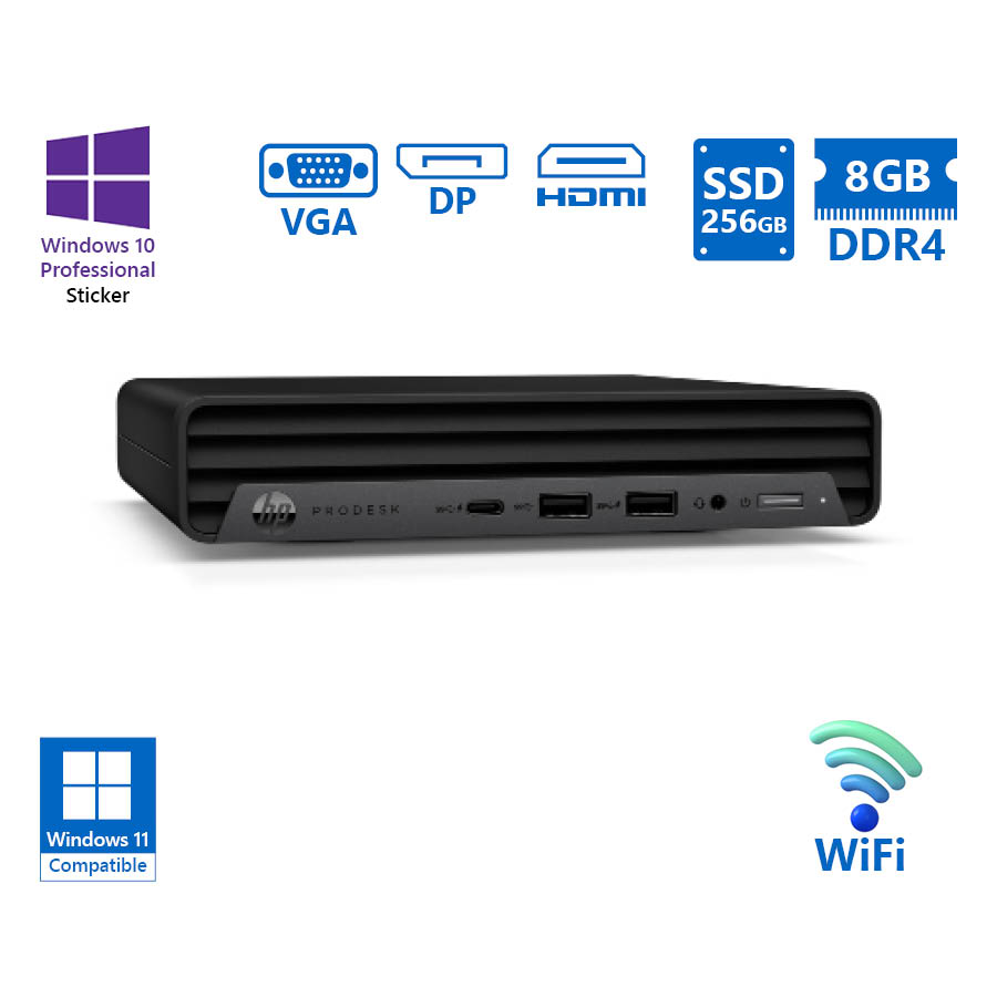 HP ProDesk 400G6 DM WiFi i5-10500T/8GB DDR4/256GB SSD/No ODD/10P Grade A Refurbished PC HP ProDesk 400G6 DM WiFi i5-10500T/8GB DDR4/256GB SSD/No ODD/10P Grade A Refurbished PC