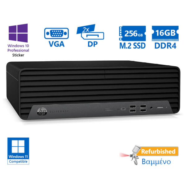HP EliteDesk 800G6 SFF i5-10500/16GB DDR4/256GB M.2 SSD/No ODD/10P Grade A Refurbished PC