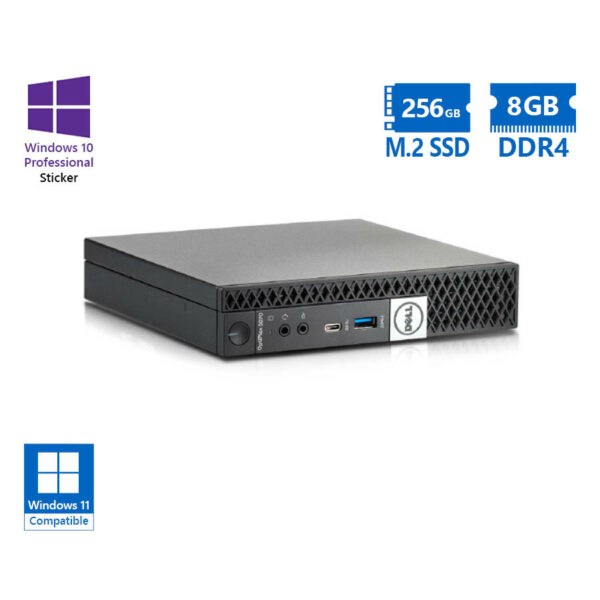 Dell Optiplex 5070 DM i3-9100/8GB DDR4/256GB M.2 SSD/No ODD/10P Grade A Refurbished PC