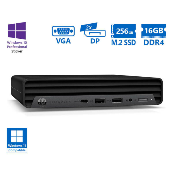 HP EliteDesk 800G6 DM i5-10500/16GB DDR4/256GB M.2 SSD/No ODD/Grade A Refurbished PC
