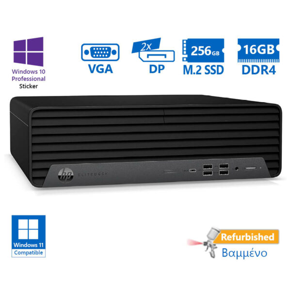 HP EliteDesk 800G6 SFF i3-10100/16GB DDR4/256GB M.2 SSD/No ODD/10P Grade A+ Refurbished PC